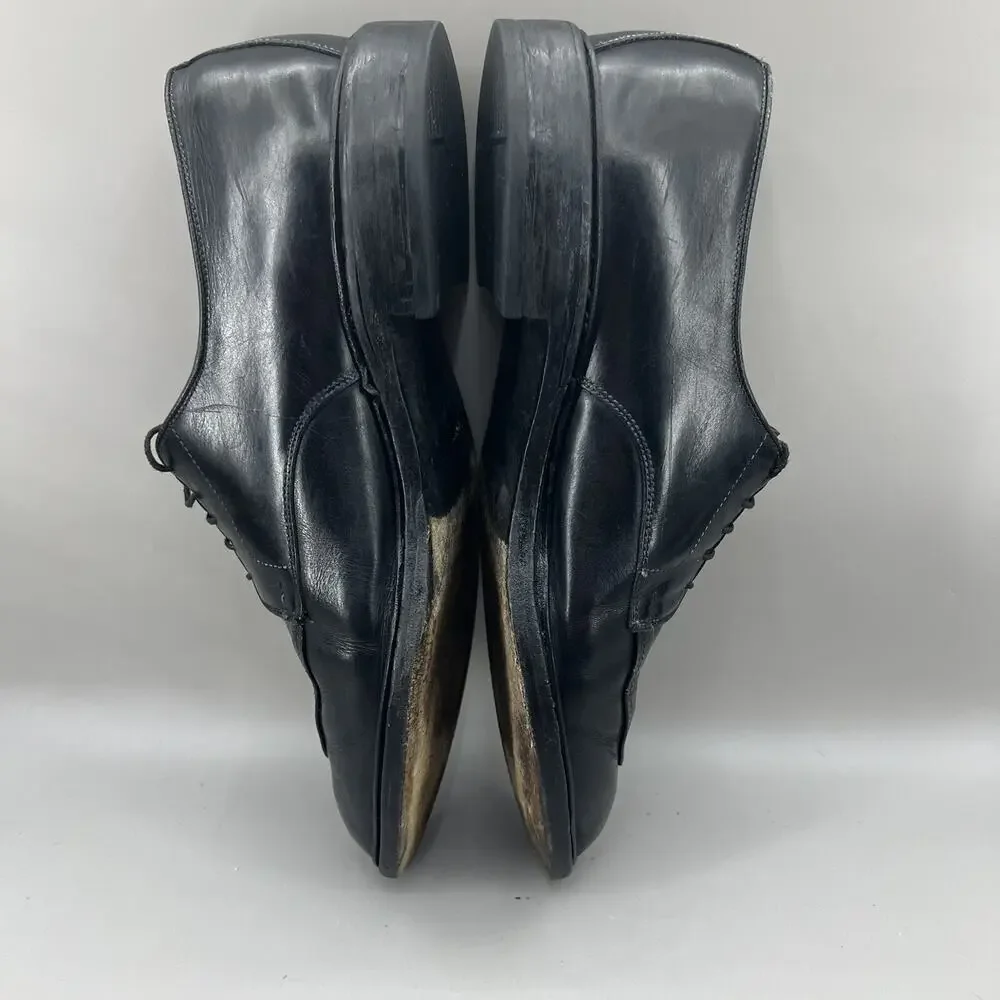 Allen Edmonds Walton Cap Split Toe Oxford Men Size 11.5 E Wide Black Lace Shoes